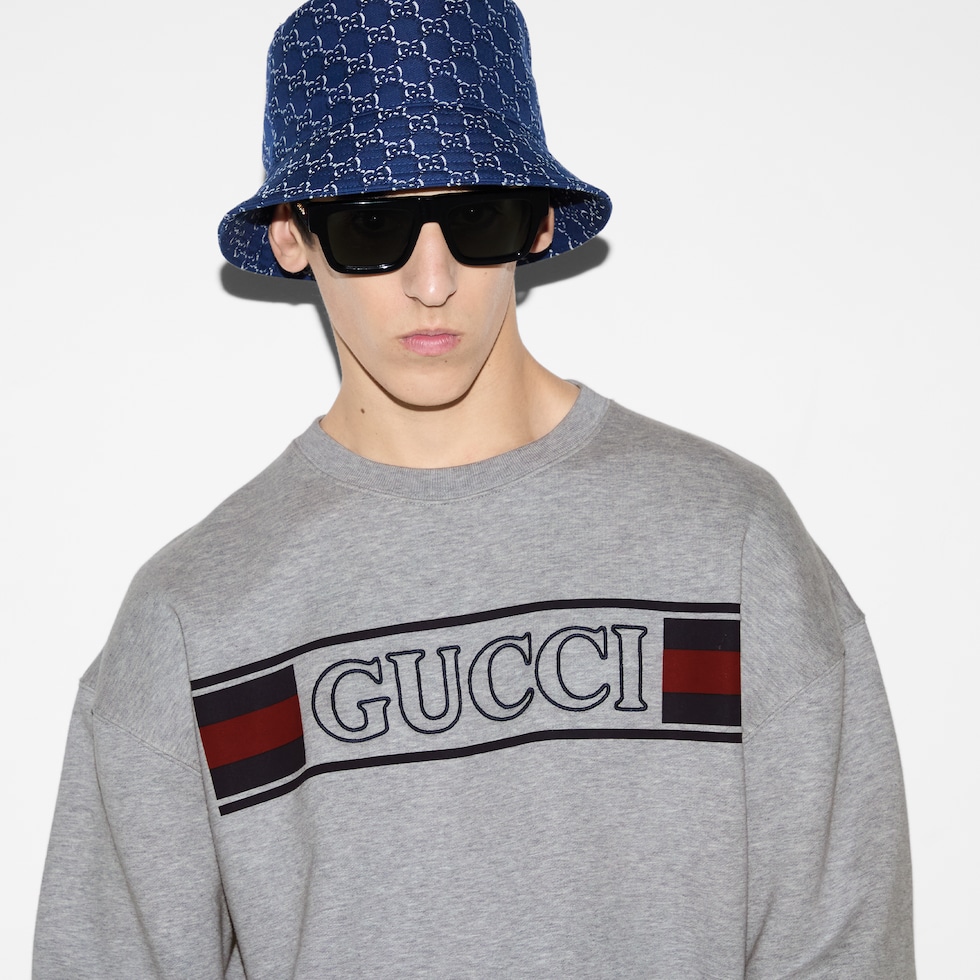 Gucci Felpa con zip e cappuccio 435044