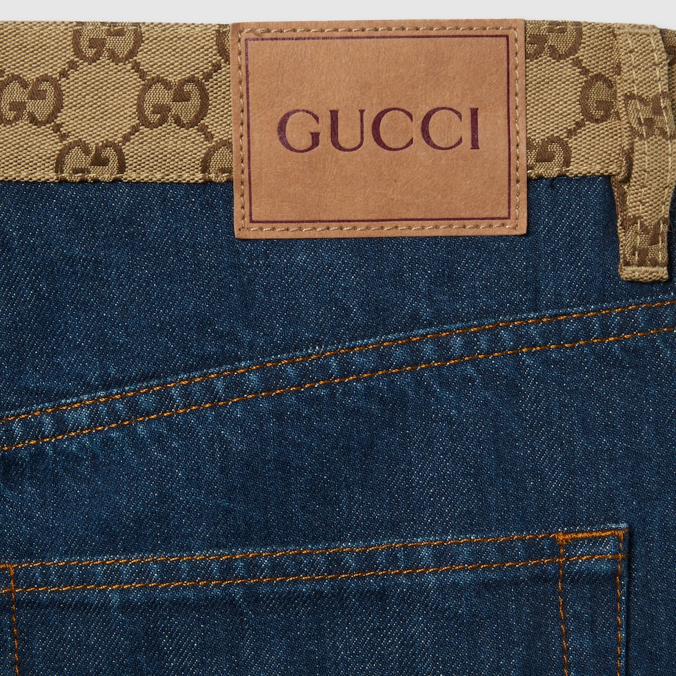 Boyfriend fit denim trouser in dark blue | GUCCI® UK