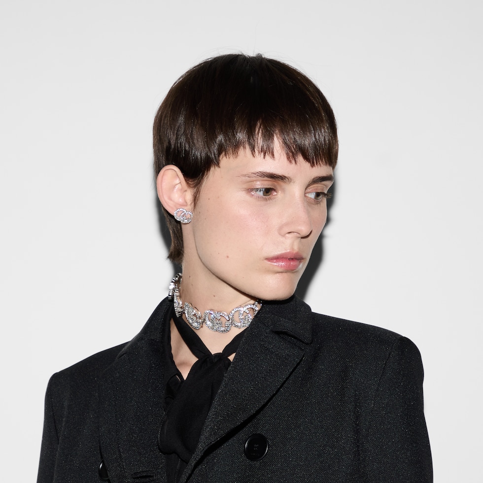 累積売上総額第１位【GUCCI★グッチ】CRYSTAL CLIP-ON EARRINGS Gucci + GG crystal-embellished clip earrings