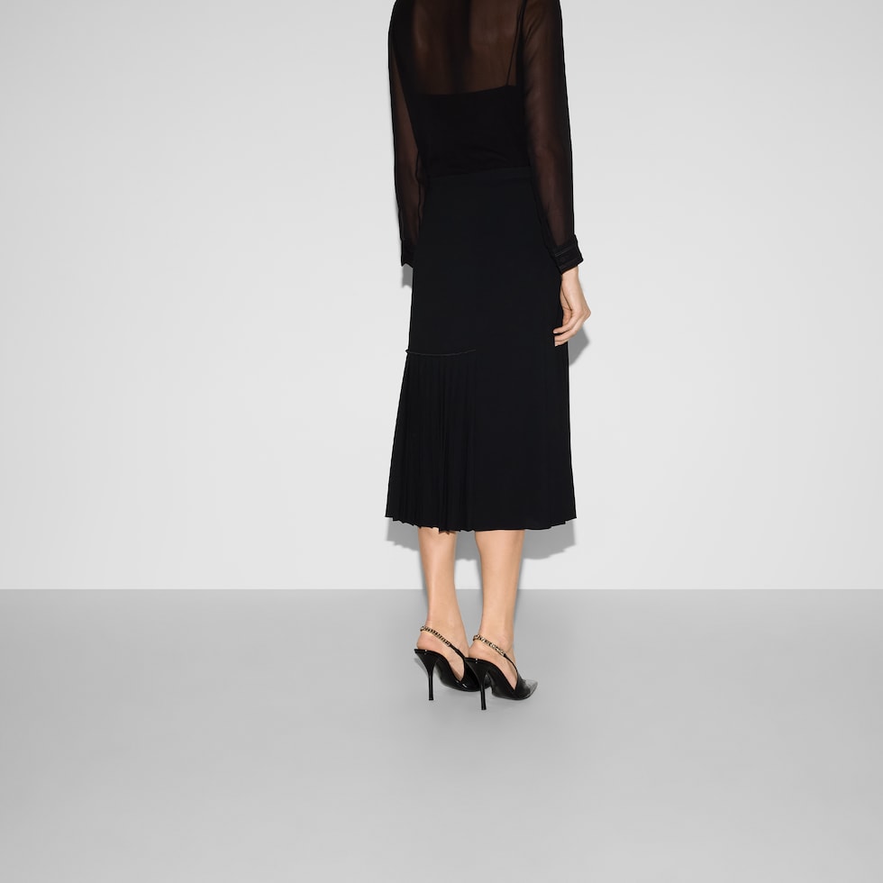 ミニスカート GUCCI Black viscose blend mini skirt (811556XKEDT 1000) Lamé and viscose mini skirt in black | GUCCI® US