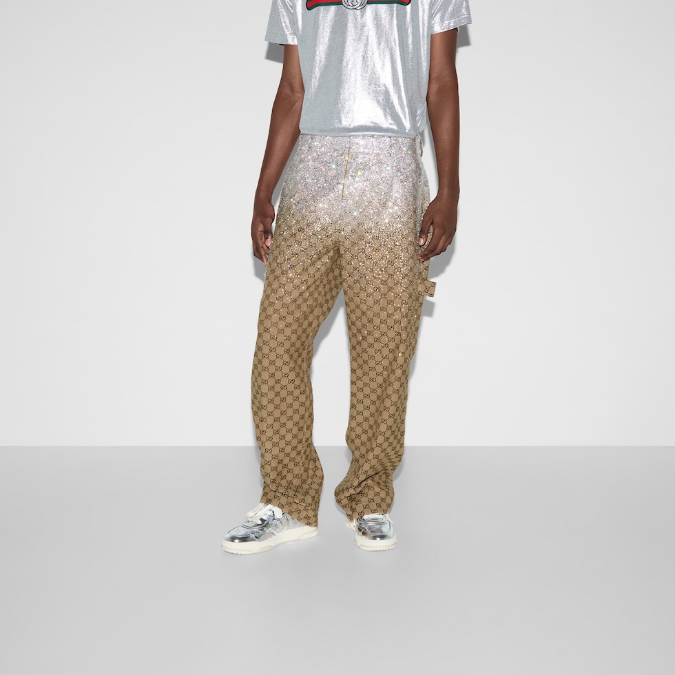 もらって 嬉しい お歳暮 ランキング crystals with trouser canvas GG in brown dark and camel ジャケット・アウター