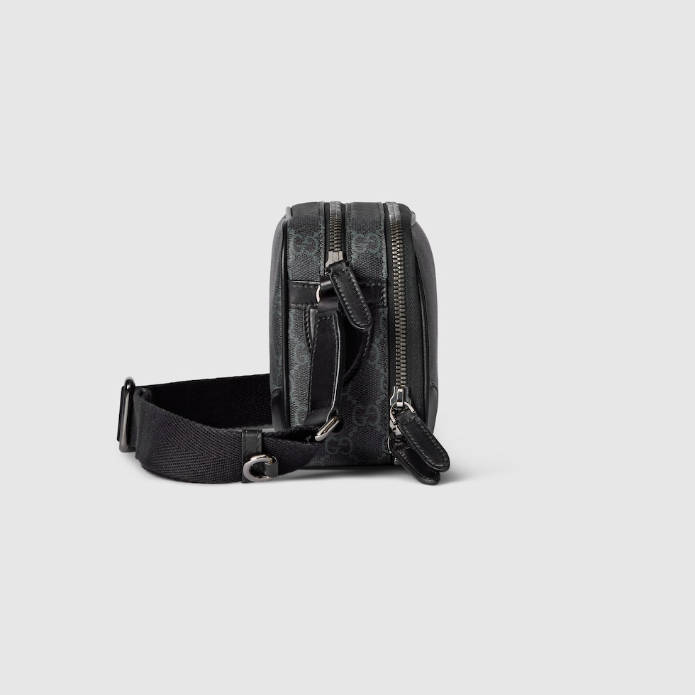 GG Emblem super mini bag in black fabric | GUCCI® US
