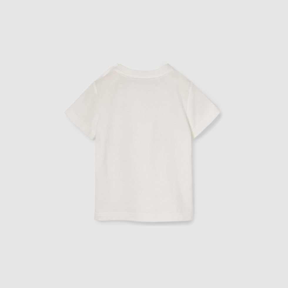 Baby printed cotton T-shirt in white | GUCCI® US