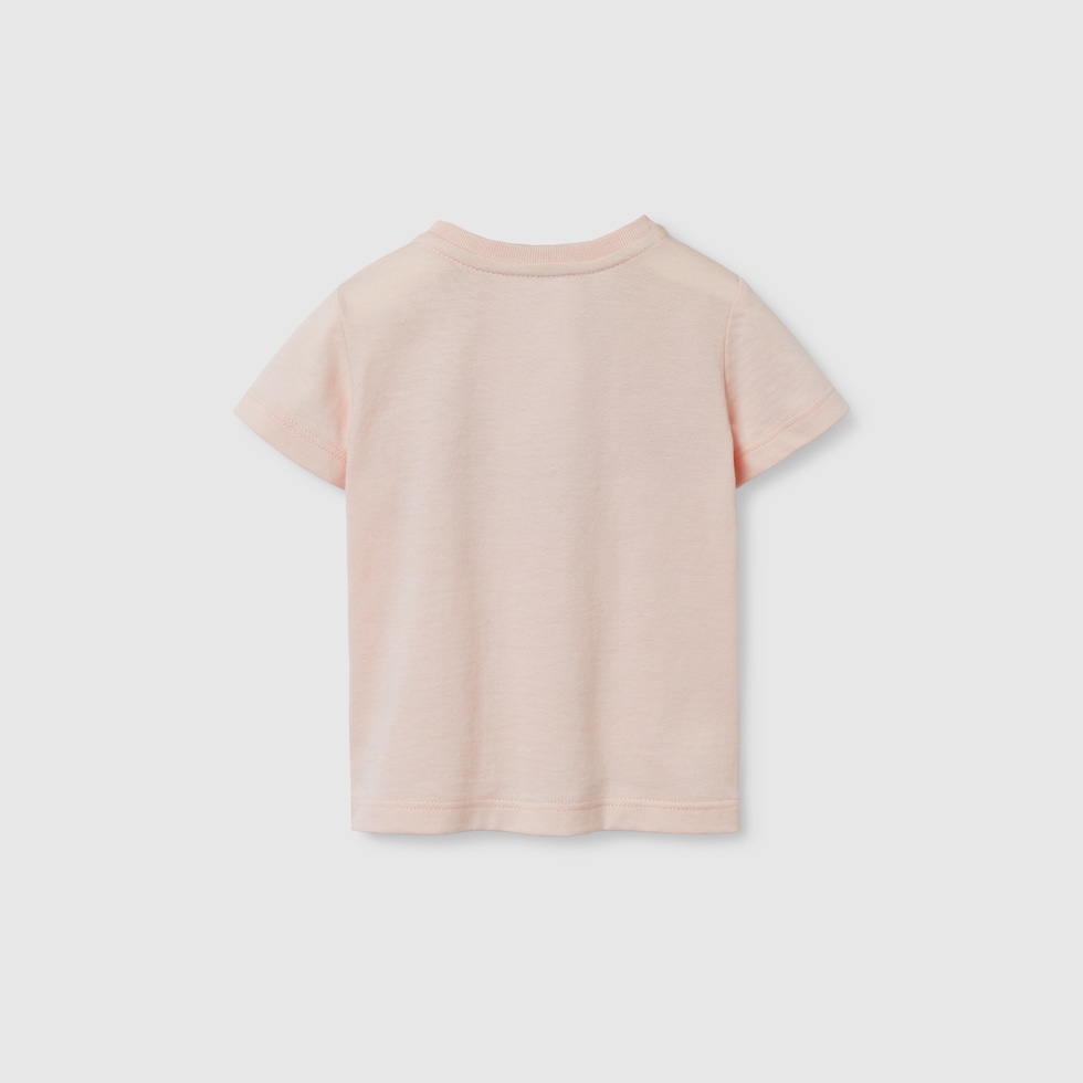 Baby printed cotton T-shirt in light pink | GUCCI® US