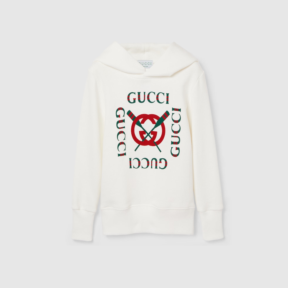 【GUCCI】Printed Cotton Jersey Hood/追跡可能/全国送料無料 771624_XJGZD_9214_001_100_0000