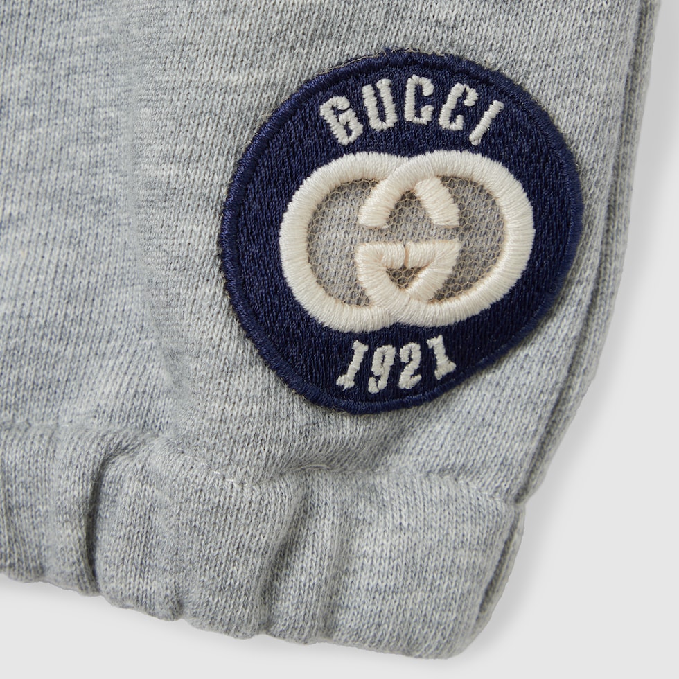Baby embroidered cotton sweatshirt in light grey | GUCCI® US
