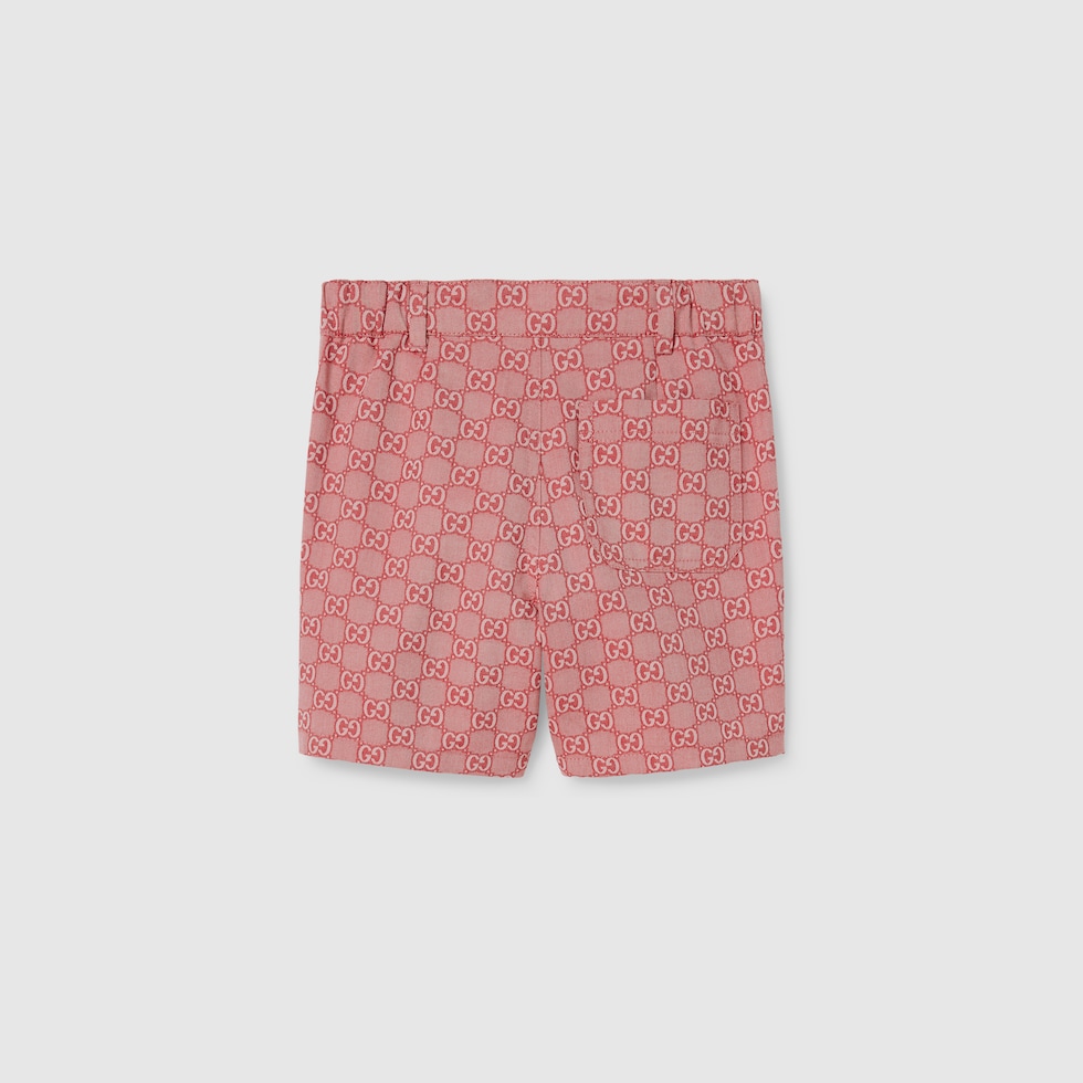 日本未入荷【GUCCI】リボン付き コットン ツイル ショートパンツ チルドレンズ〕GGコットンツイル ショートパンツレッド | GUCCI公式