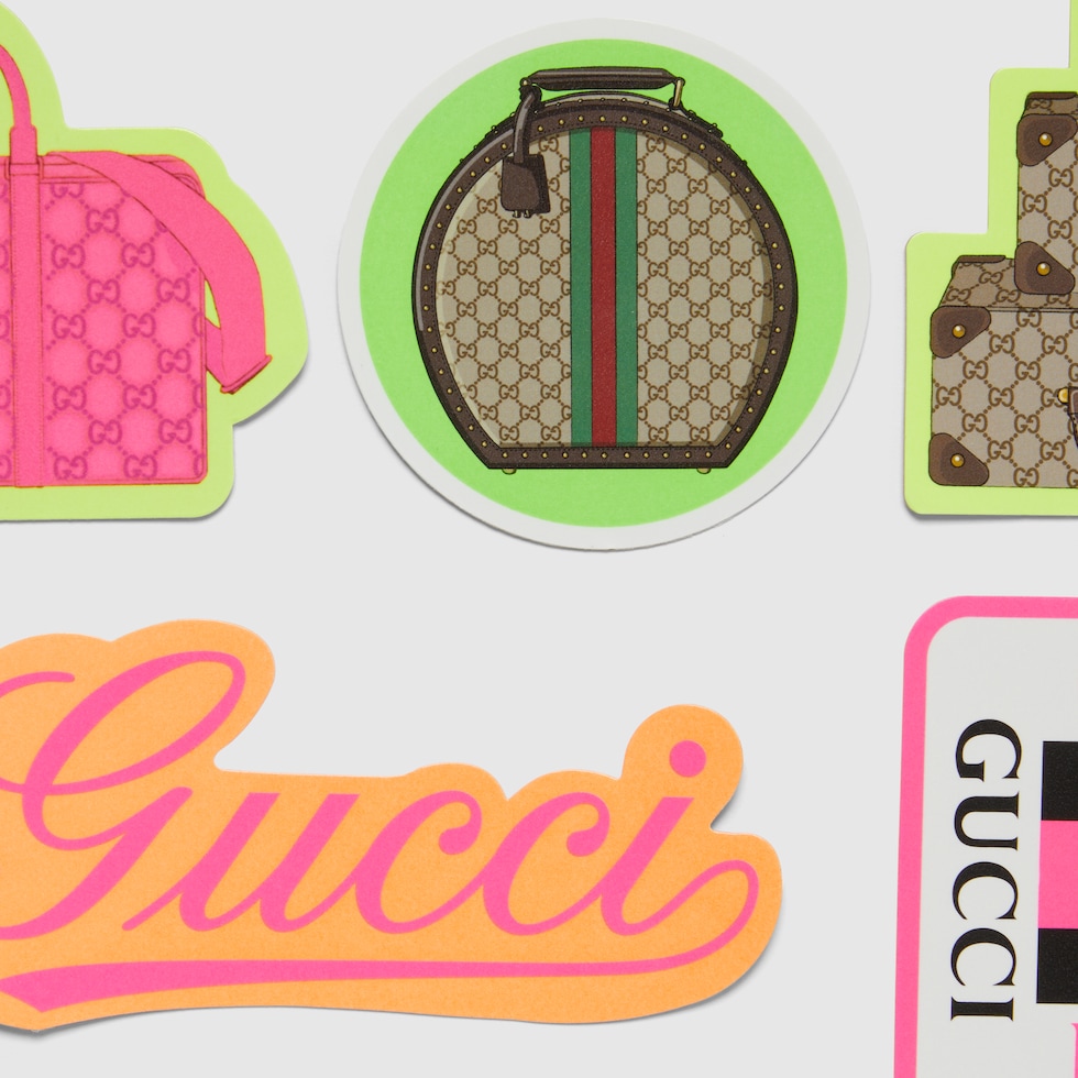 Gucci Valigeria luggage stickers in multicolor | GUCCI® US