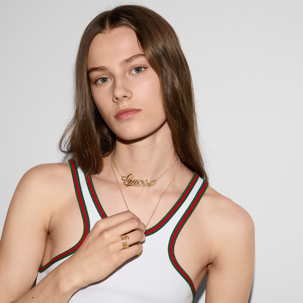 すぐ届く!GUCCI スクリプト ワイドリング Gucci スクリプト ワイドリングイエローゴールドトーン メタル