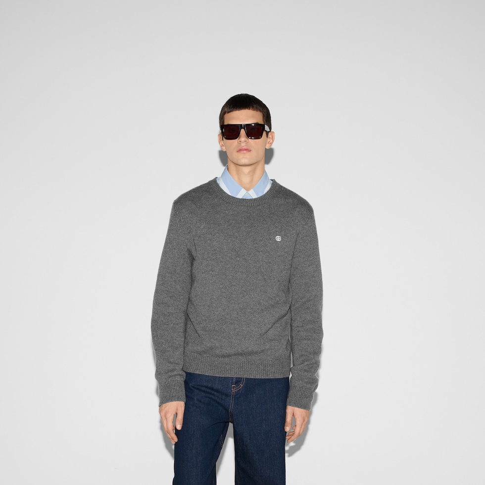 最安 Embroidered wool US GUCCI® | grey in sweater cashmere その他
