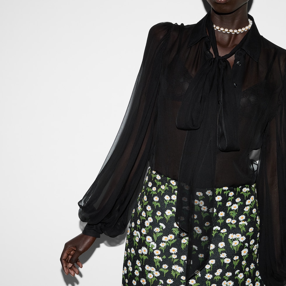 【送料&関税込】Gucci Printed Chiffon Shirt 815898_Z7AH5_1000_002_100_0000