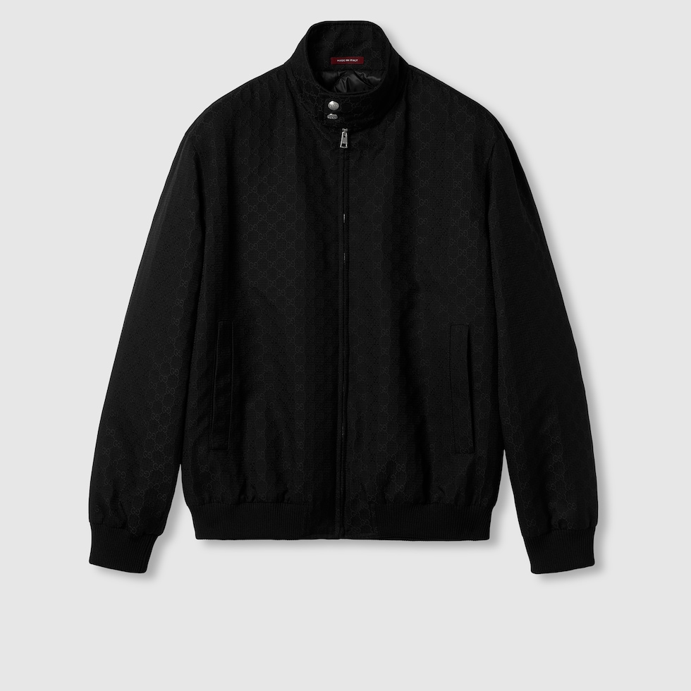 GG jacquard jersey zip jacket in black | GUCCI® US