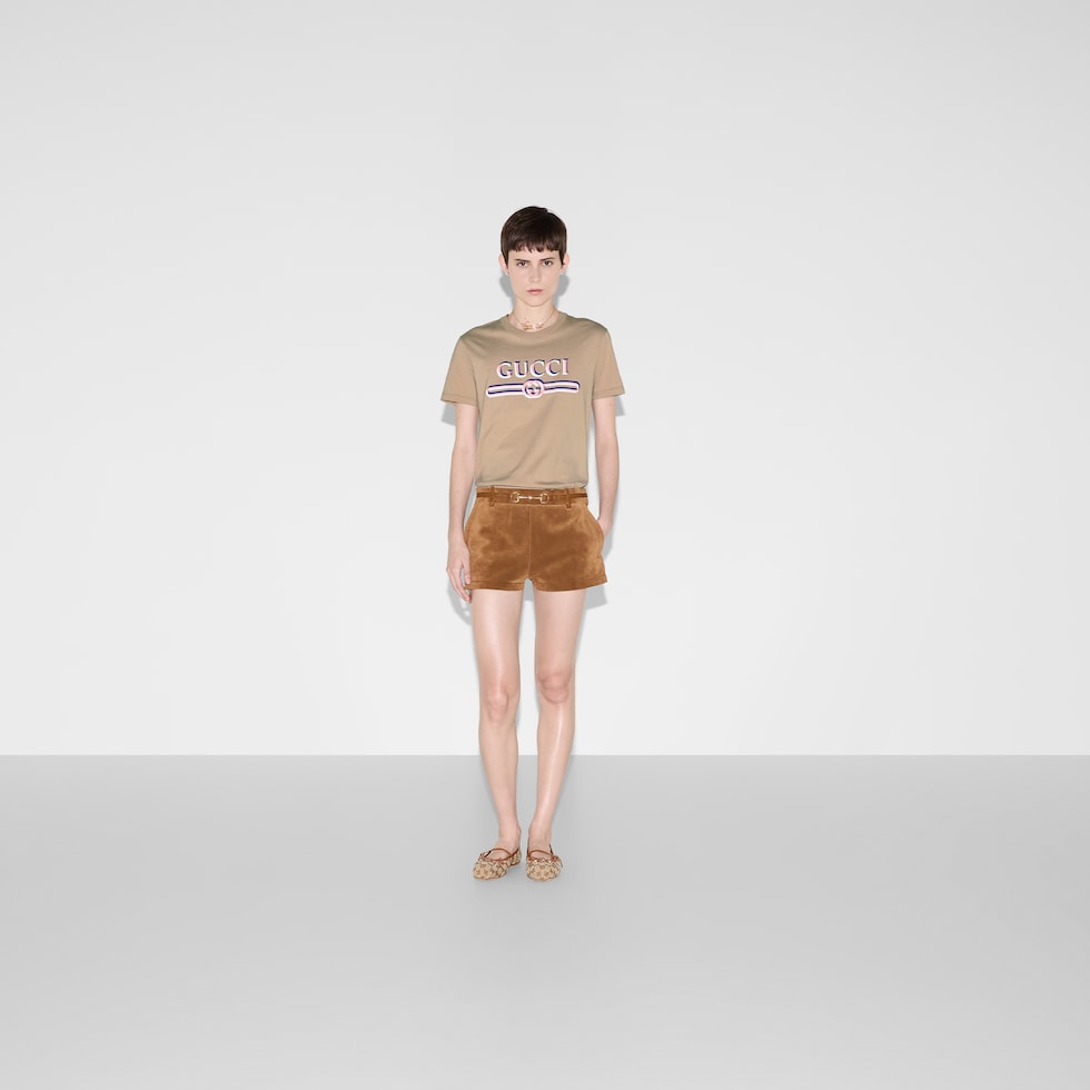 ◆GUCCI◆ ロゴ コットンジャージーTシャツ Camel 798764_XJG6X_2397_007_100_0000