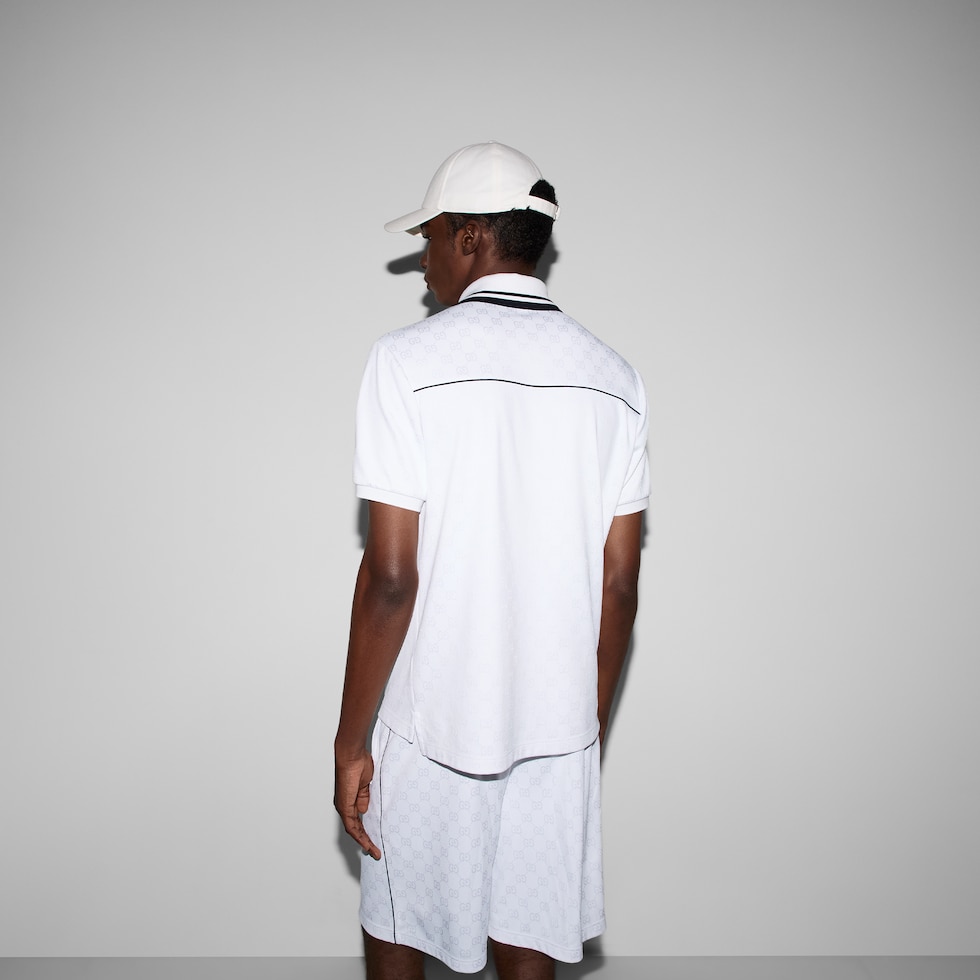 GGナイロン＆コットン ポロシャツ ・ホワイト | GUCCI公式