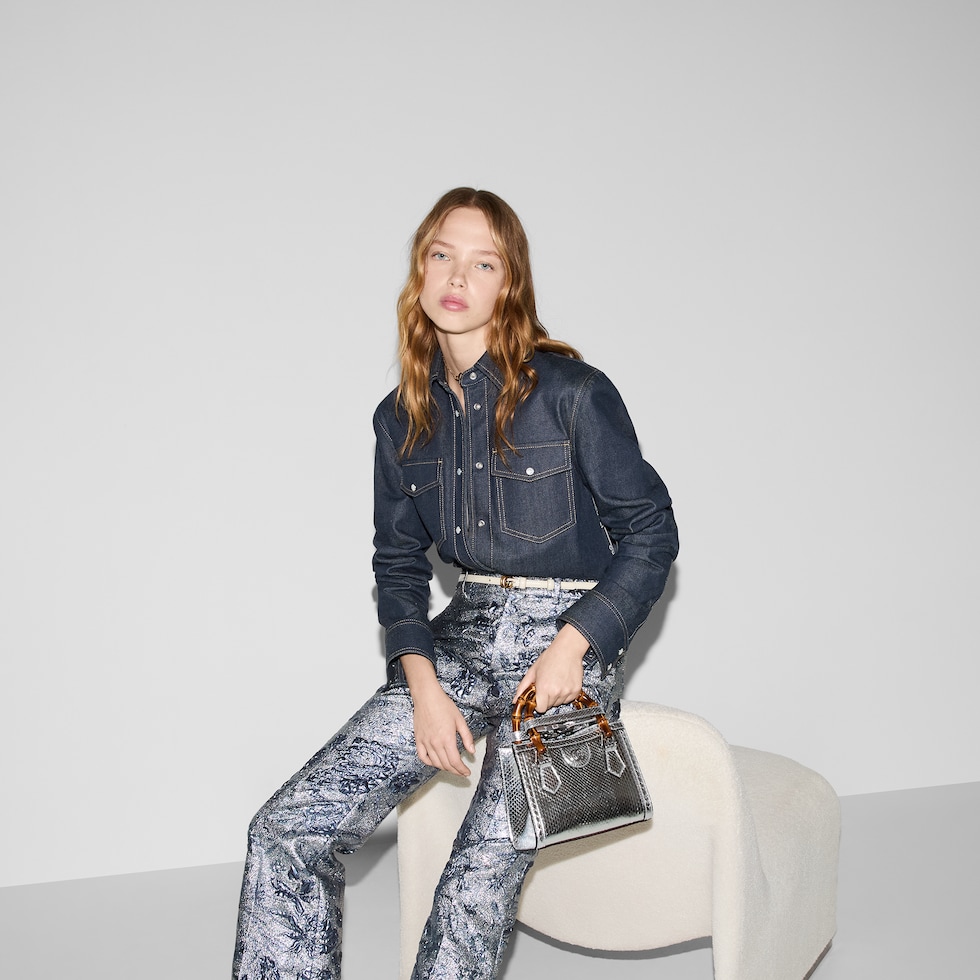 GUCCI 【美品】　デニムシャツ　40 希少 グッチ GUCCI ジャンボGG デニムジャケット ブルゾン 40