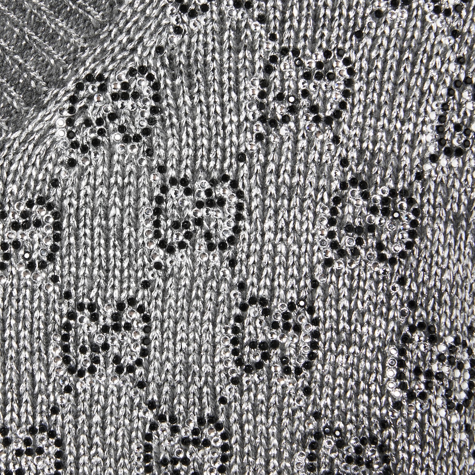 Embroidered wool and cashmere top in grey | GUCCI® US Embroidered wool and cashmere top in grey | GUCCI® US