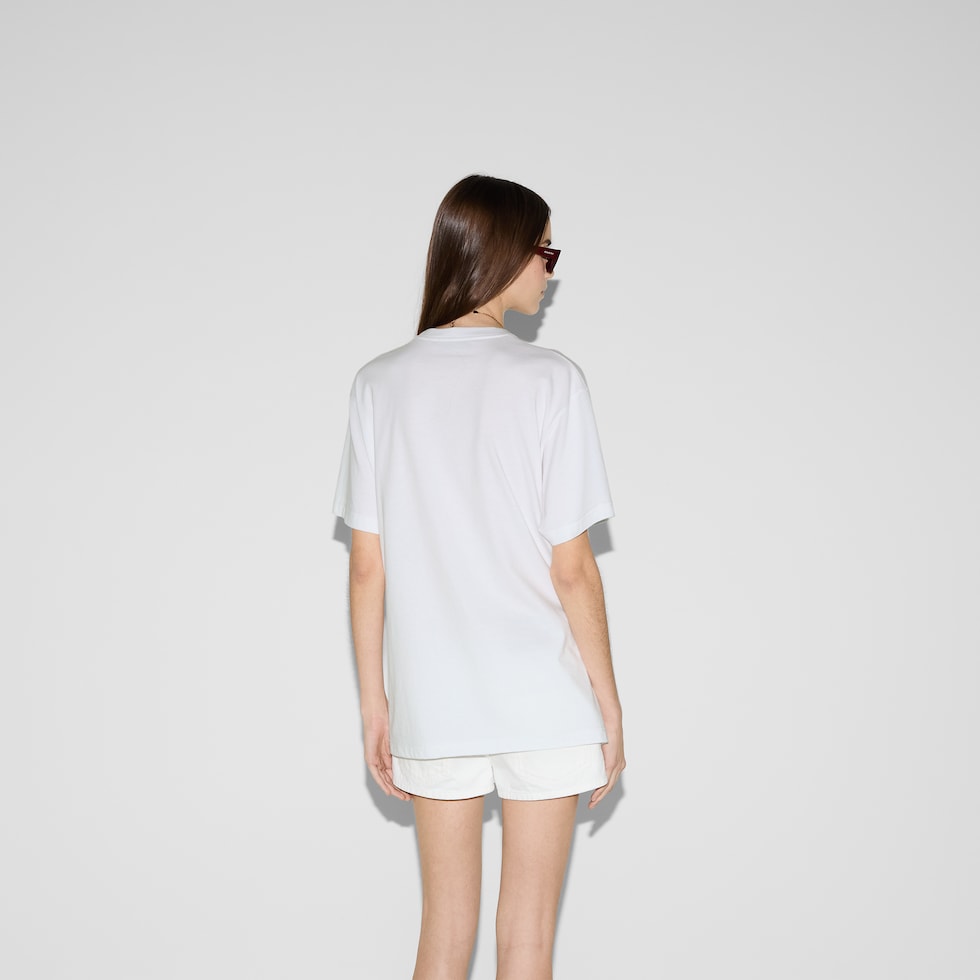 コットンジャージー プリント Tシャツホワイト | GUCCI公式