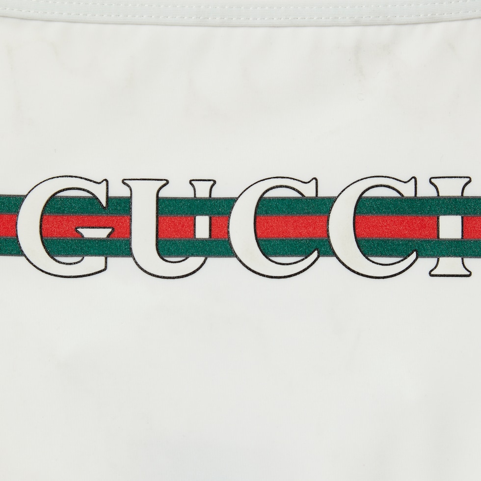 水着・水泳用品 Gucci children 4y Children's printed nylon swim shorts in white, red and blue