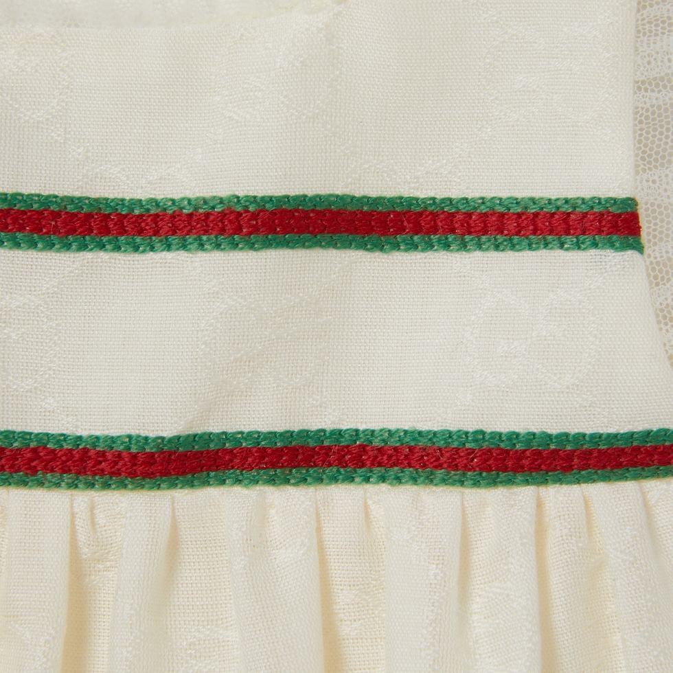 ＊GUCCI＊コットンドレス Baby cotton dress with embroidery in white | GUCCI® US