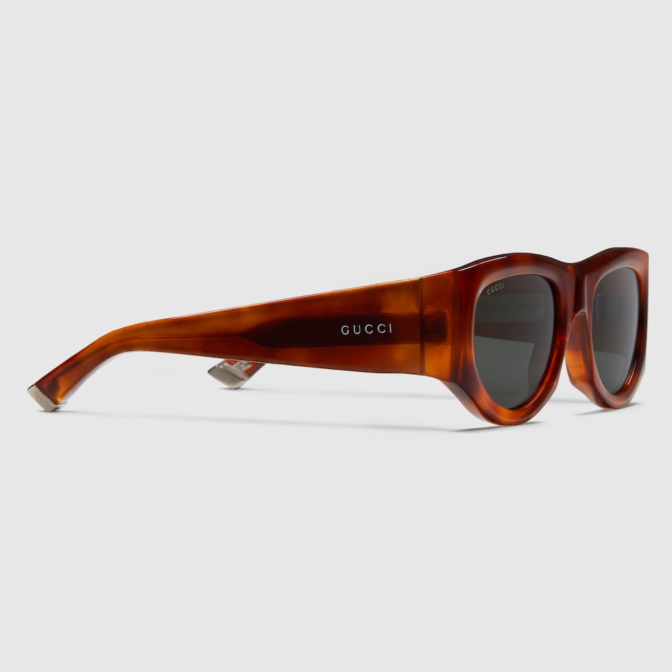 Rectangular frame sunglasses in brown | GUCCI® US