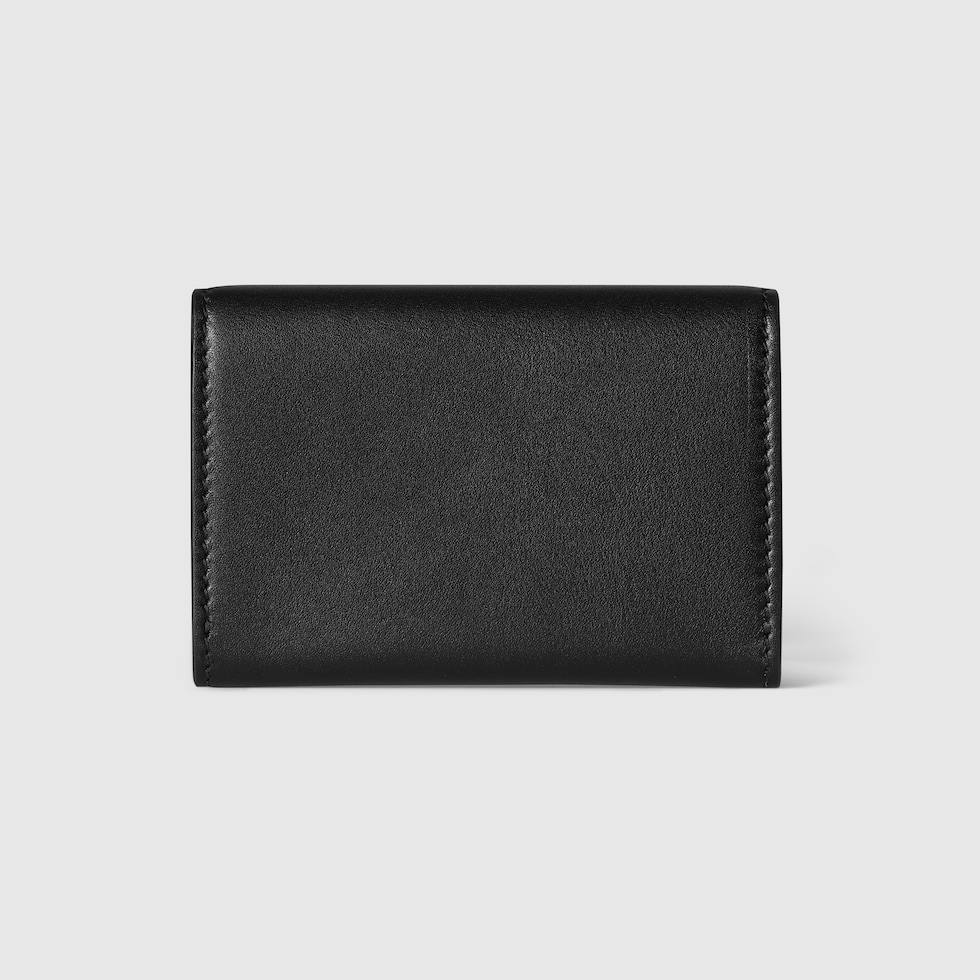 GGエンブレム〕GG ファブリック カードケース ・ブラック レザー