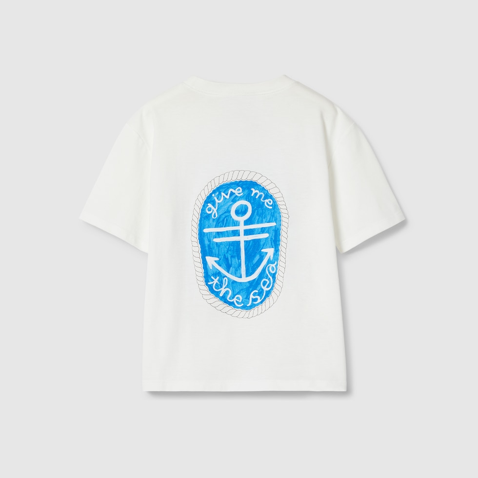 Children's printed cotton T-shirt in white | GUCCI® US