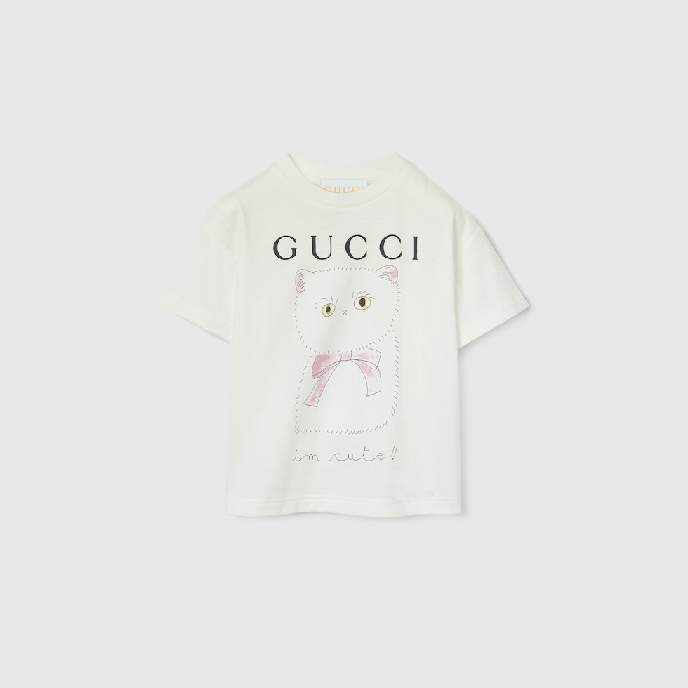 ベビー〕プリント コットン Tシャツ ・ホワイト | GUCCI公式