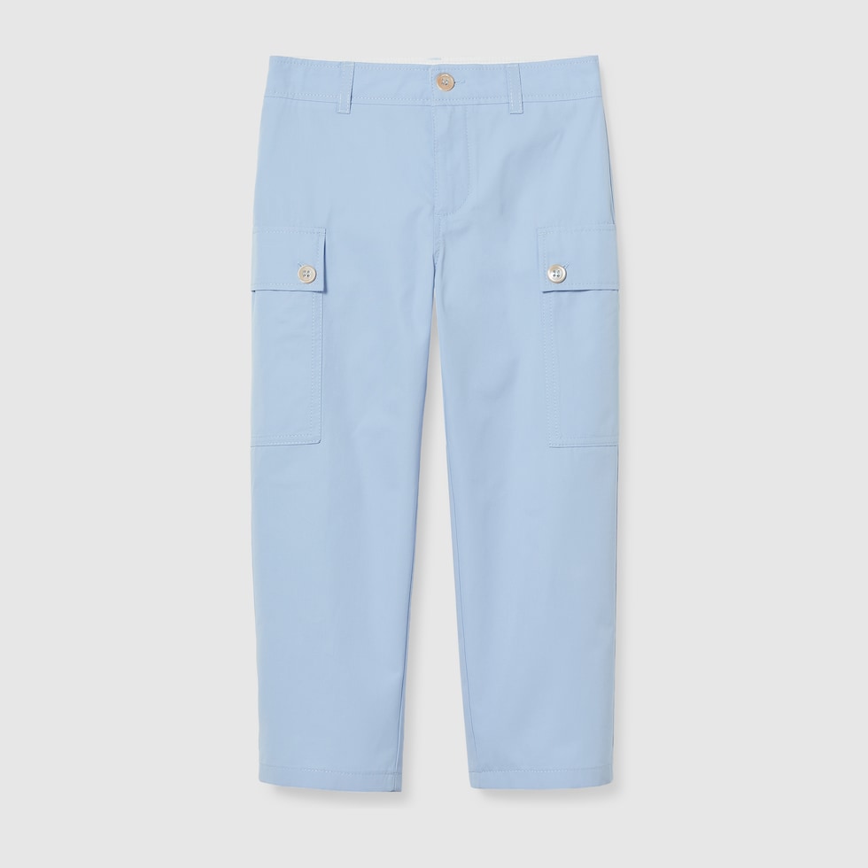 GUCCI　チェックパンツ　７部丈　チルドレンズ　12　XS〜S チルドレンズ〕GGデニム ショートパンツブルー＆アイボリー