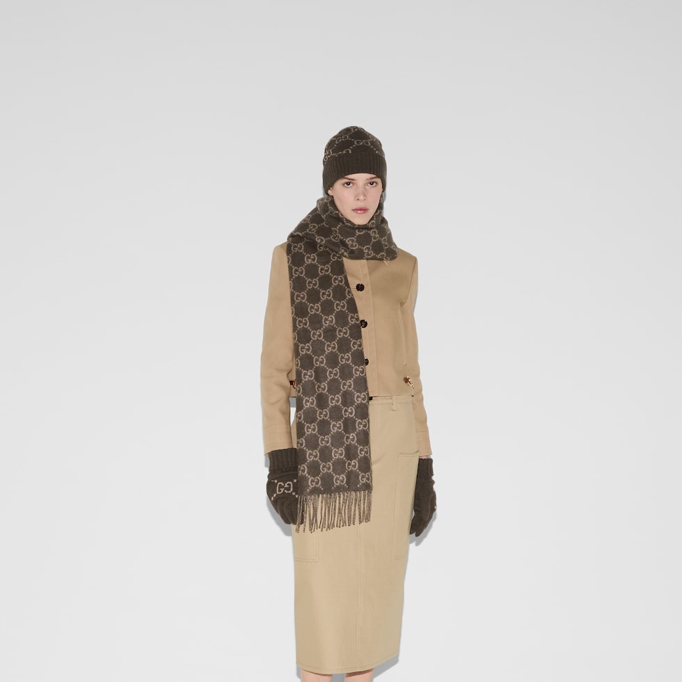 GG カシミア スカーフ ・ベージュ | GUCCI公式