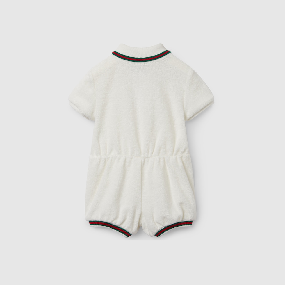新品GUCCI ベビーワンピース　18month〜24month Baby embroidered one-piece in light grey | GUCCI® US