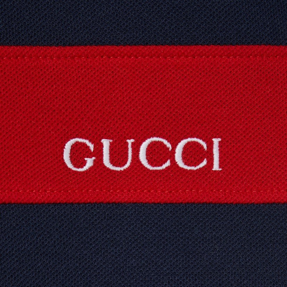 Children's cotton dress with Web in bright blue | GUCCI® US
