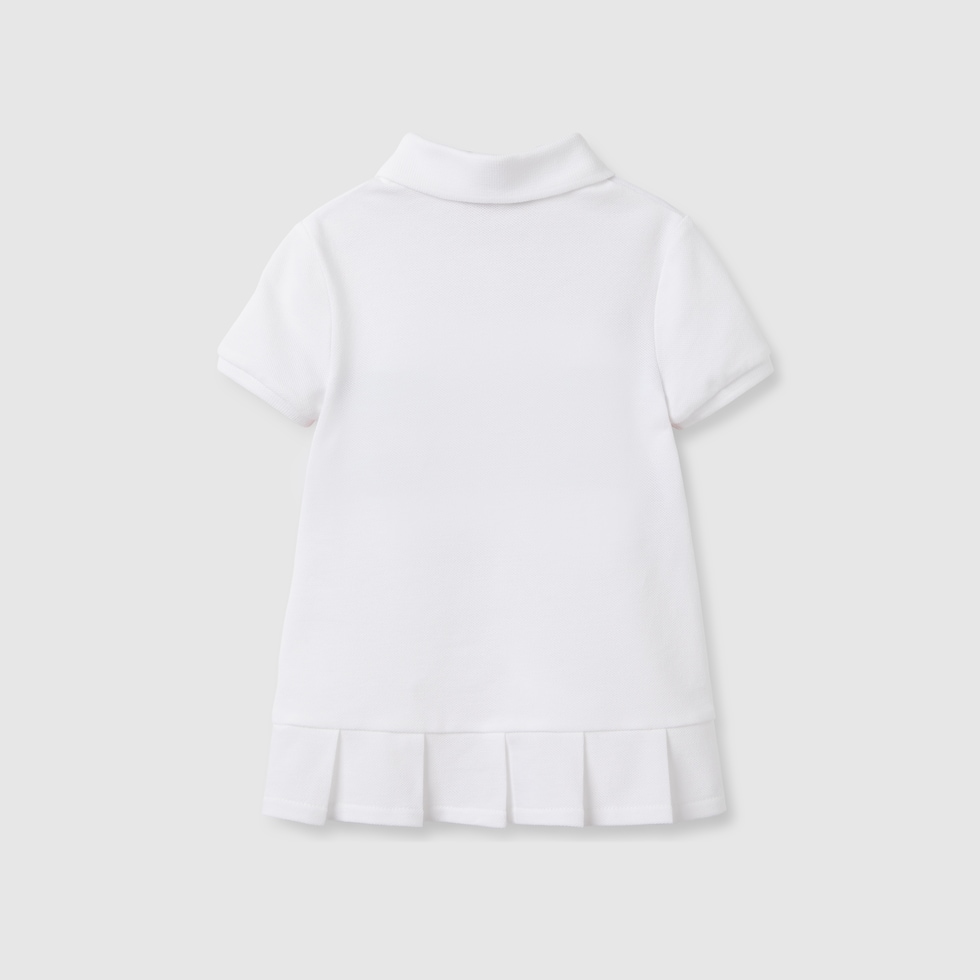 Baby cotton dress with Web in white | GUCCI® US