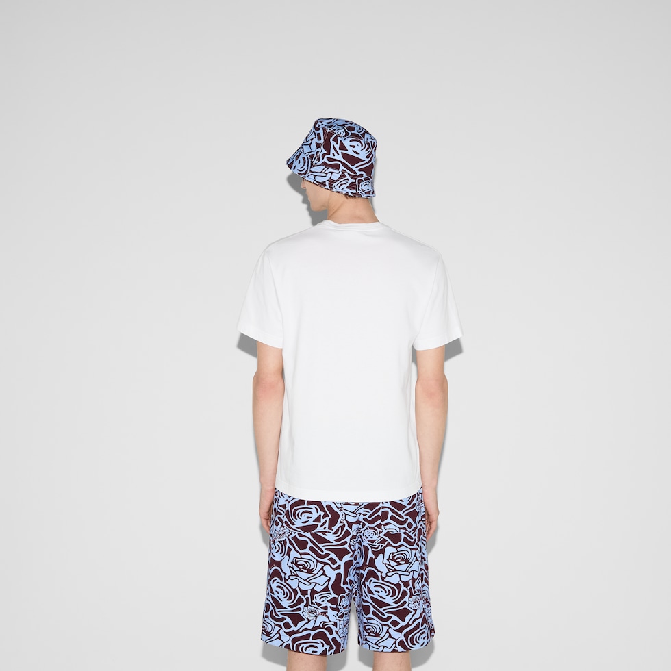 Cotton jersey T-shirt with print in white | GUCCI® US Cotton jersey T-shirt with print in white | GUCCI® US