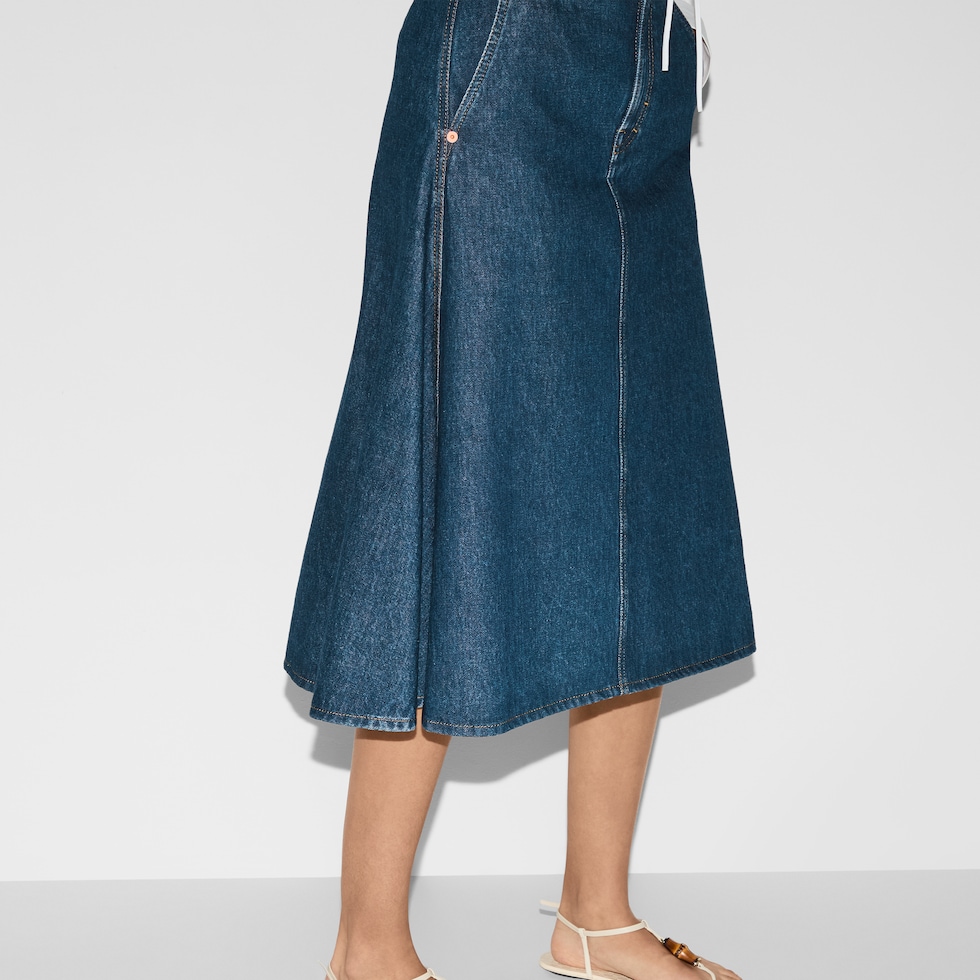 スカート Gucci skirt in denim GUCCI Denim mini skirt | NET-A-PORTER