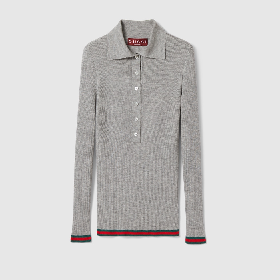 Gucci グレー ポロセーター Lサイズ Gucci グレー ポロセーター Lサイズ