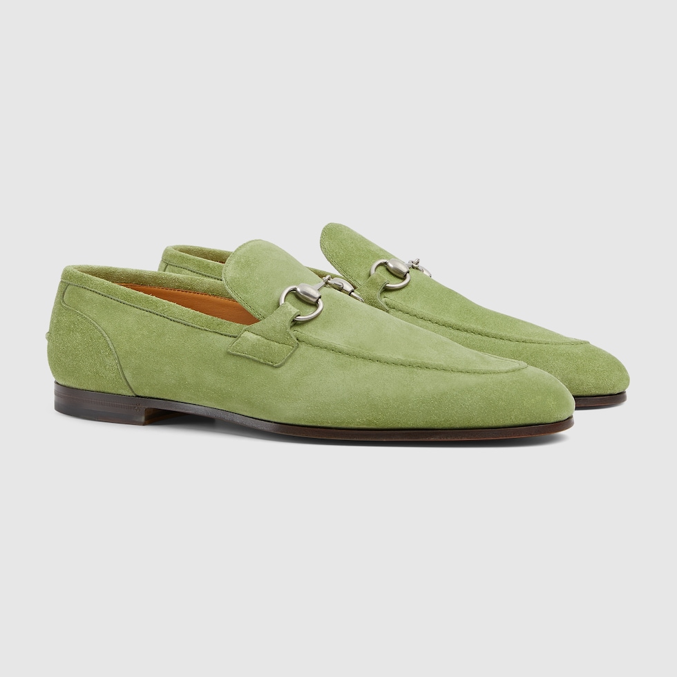 Men's Gucci Jordaan loafer in green suede | GUCCI® US