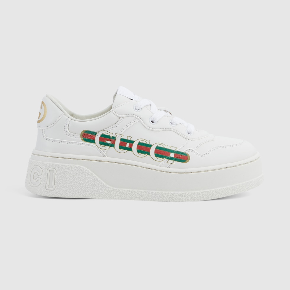 チルドレンズ〕インターロッキングG付き スニーカー ・ホワイト