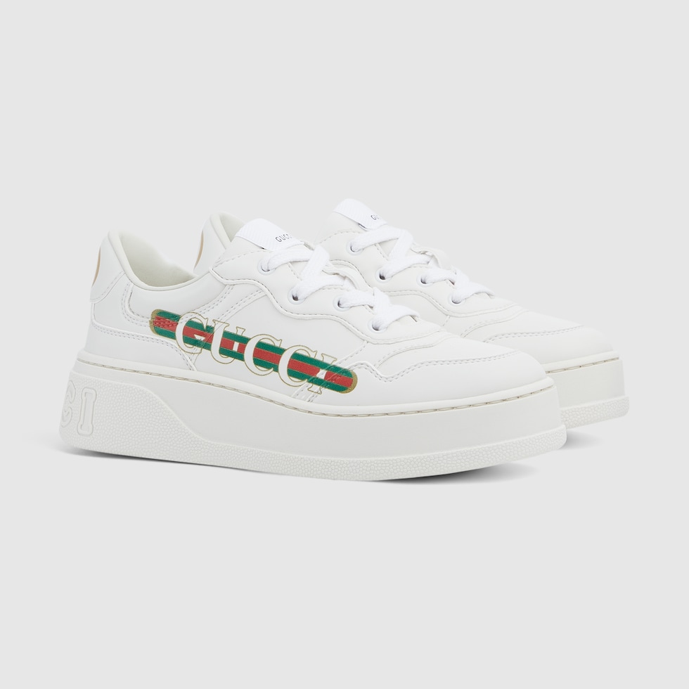 GUCCIチルドレン　スニーカー チルドレンズ〕インターロッキングG付き スニーカー ・ホワイト