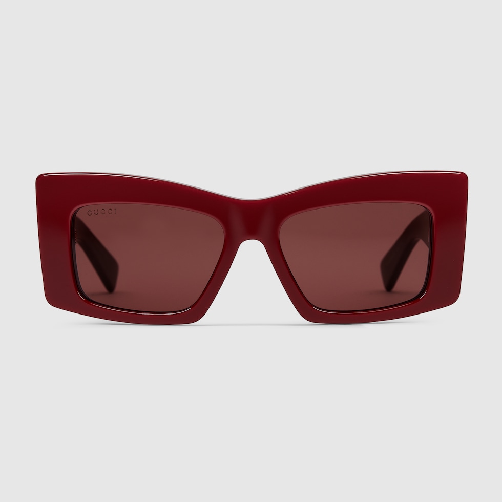 GUCCI Square Frame Sunglasses Bordeaux