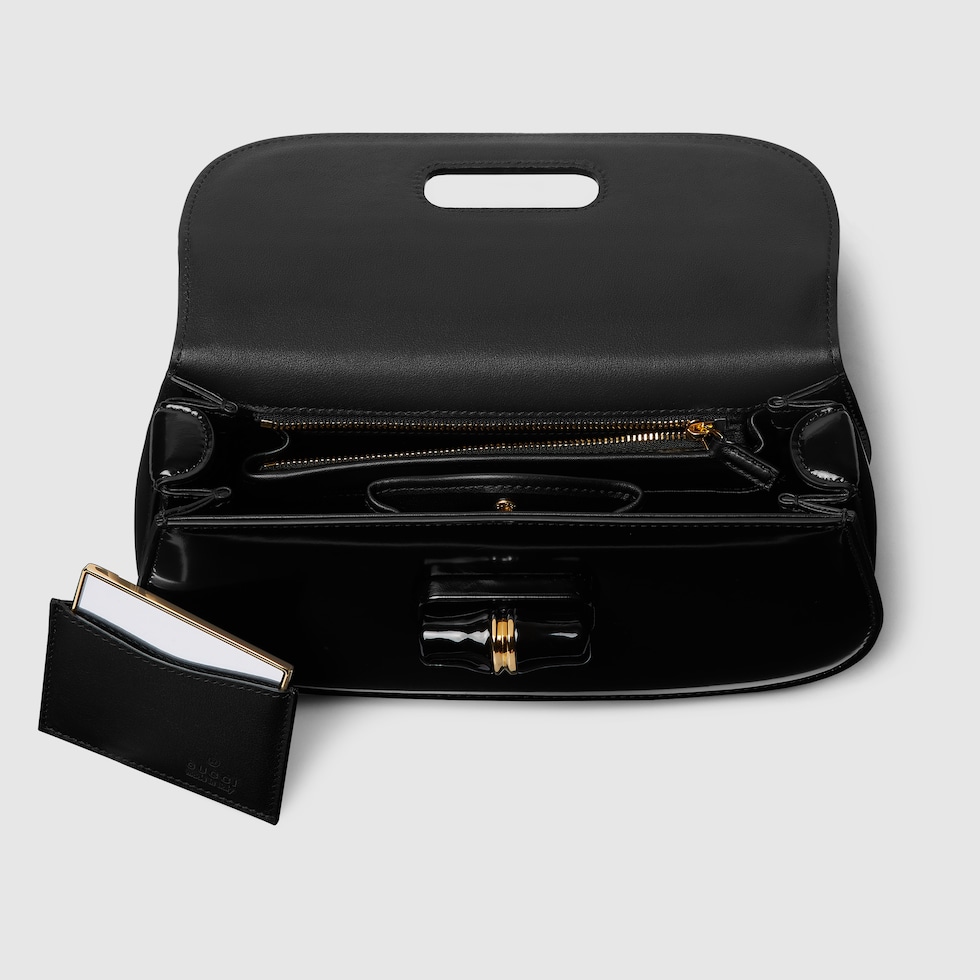 【予約】 Gucci Bamboo US GUCCI® | leather black in bag medium Diva アクセサリー