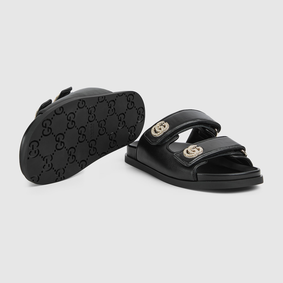 Gucci Leather Double G Sandal Shop Gucci Marmont Leather Double G