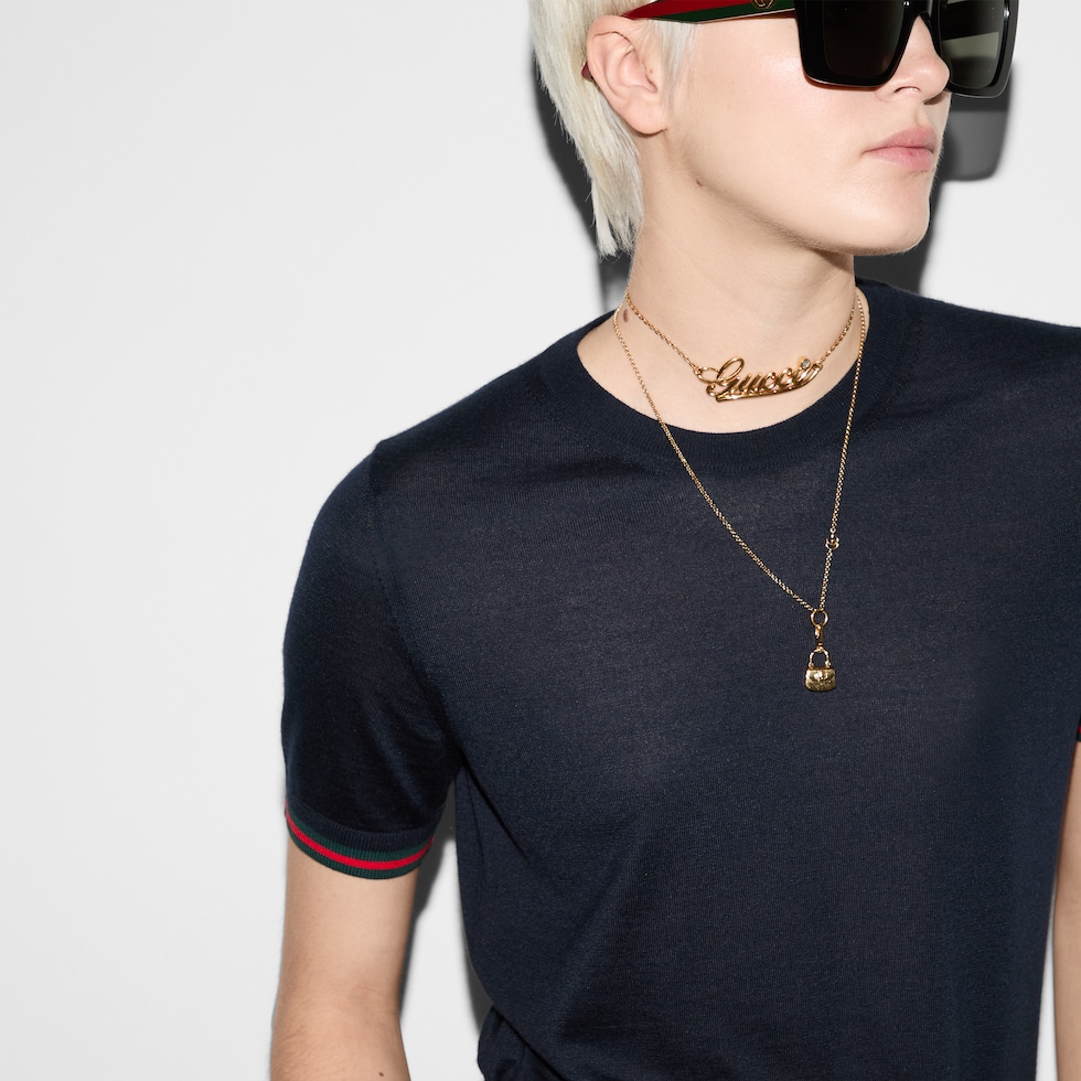 【VIP価格】GUCCI カシミアとシルク トップス ラウンドフレーム サングラス（アジアン フィット）ブラック