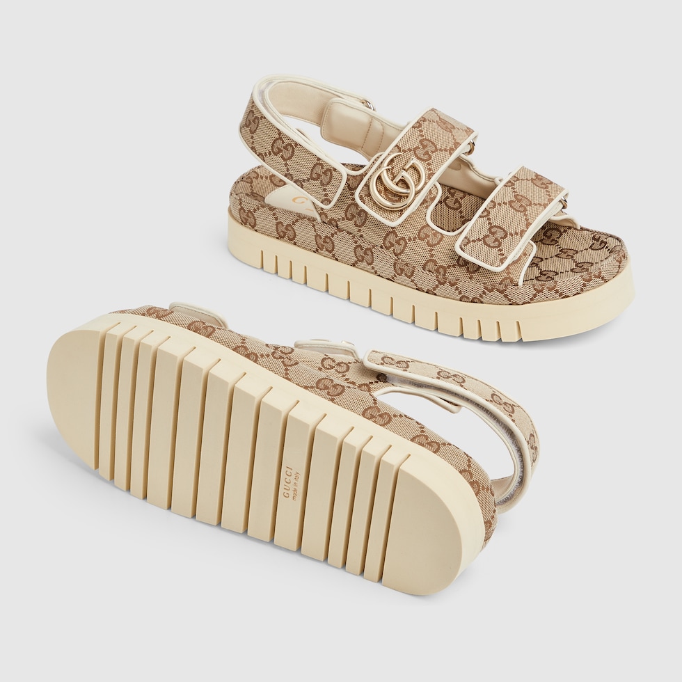 花！美品！新品未使用！GUCCI ブラウン ストラップサンダル 35 花！美品！新品未使用！GUCCI ブラウン ストラップサンダル 35