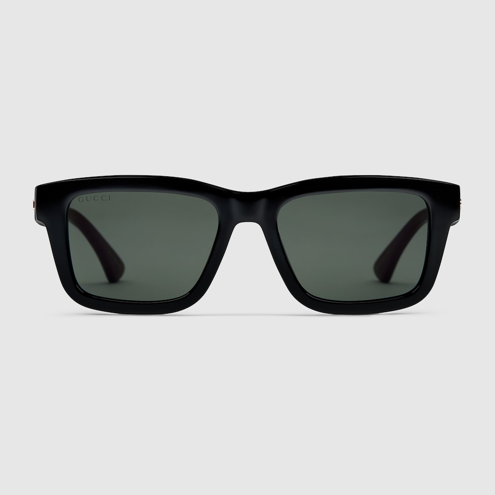 Rectangular frame sunglasses in black | GUCCI® US