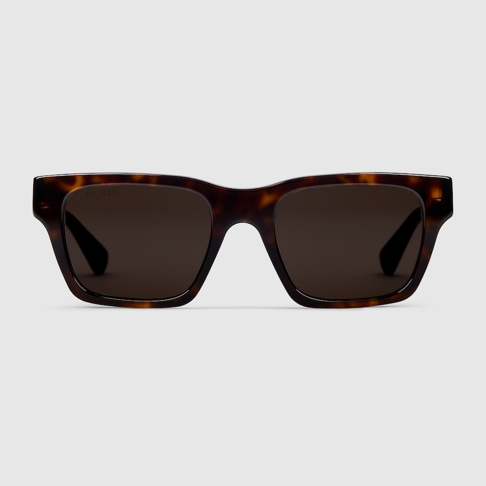 Rectangular frame sunglasses in brown | GUCCI® US