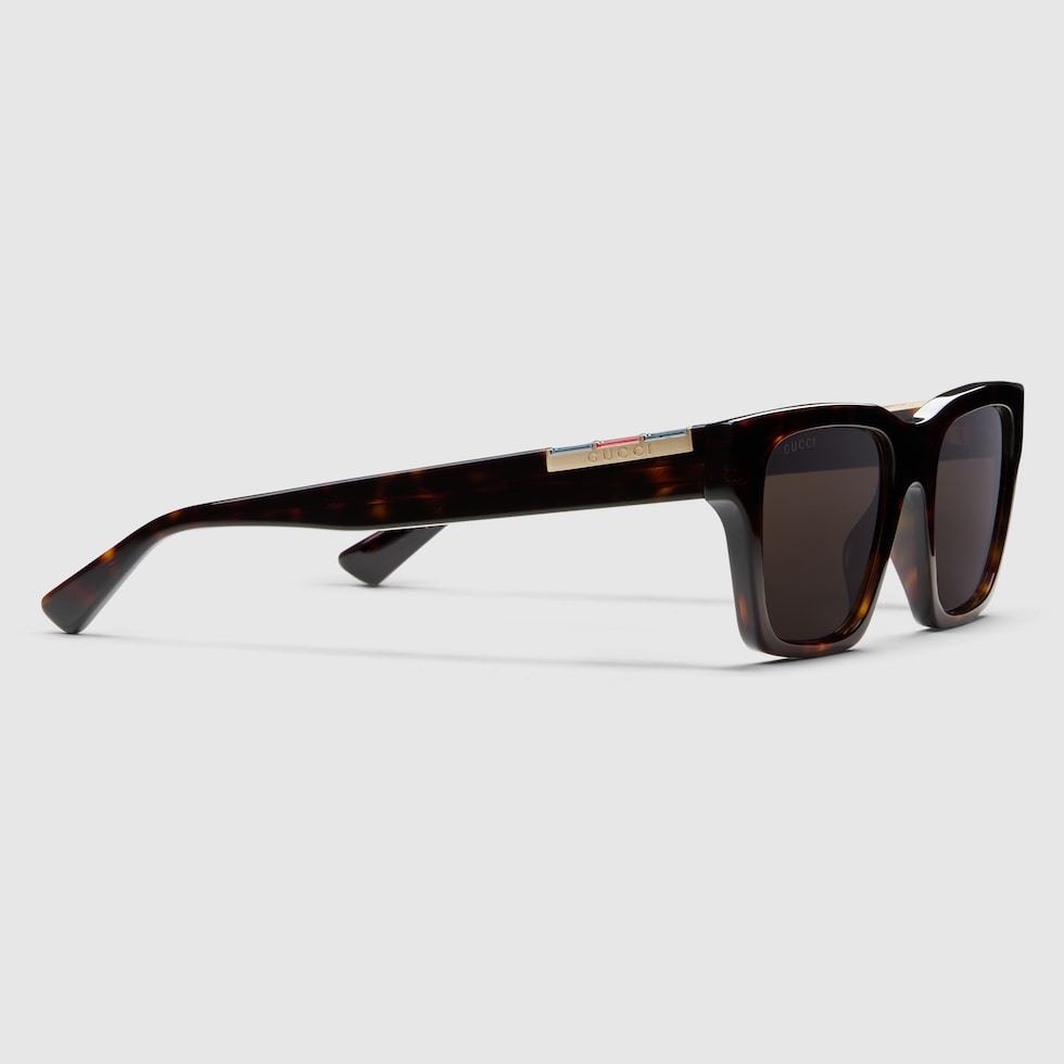 Rectangular frame sunglasses in brown | GUCCI® US
