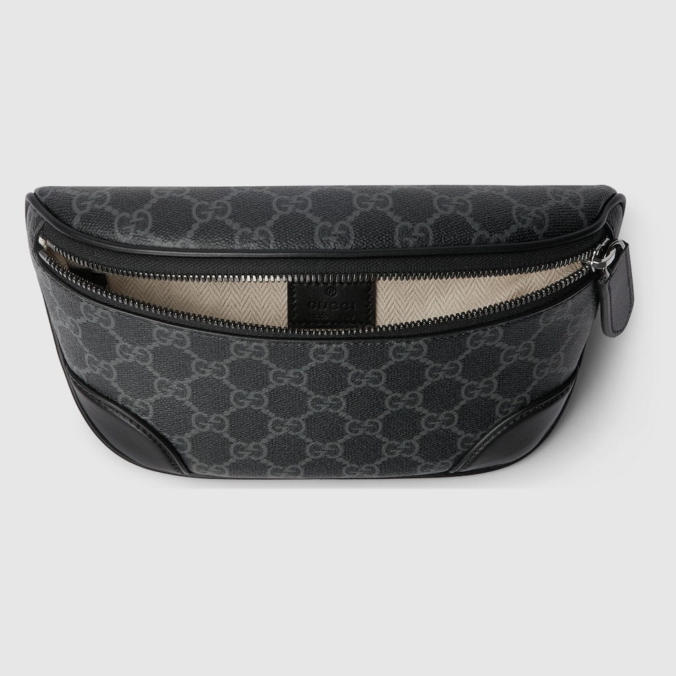 GG Emblem small belt bag in black fabric | GUCCI® US