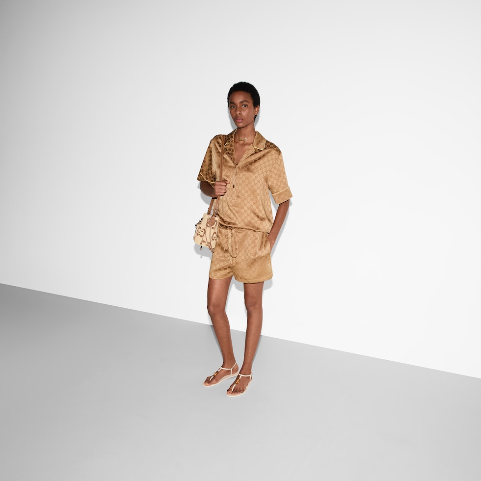 Gucci 襟付きサテンシャツ 中古・古着通販】GUCCI (グッチ) サテンボウリングシャツ