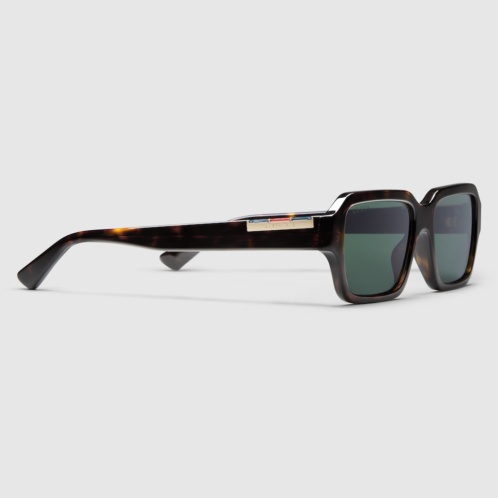Rectangular frame sunglasses in brown | GUCCI® US