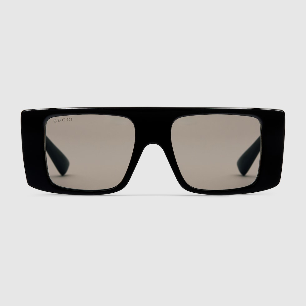 Rectangular frame sunglasses in black | GUCCI® US
